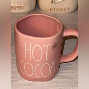 Rae Dunn Ceramic Pink Hot Cocoa Coffee Tea Mug Cup Gingerbread Holiday Christmas